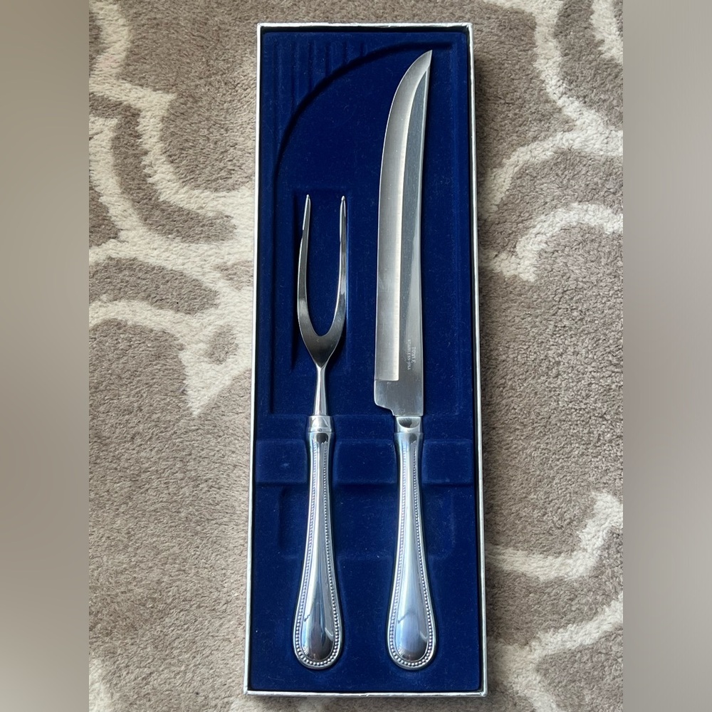 Towle Stainless Bead Trim Carving Set